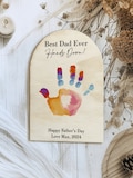 Best Dad Hands Down Father's Day Hand Print Sign | Hand Print Wood Sign | Handprint Sign | Dad Gift | Handprint DIY | Custom Father's Day product logo