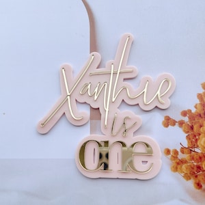 Personalised one cake plaque | Cake Fropper | Cake Charm | cake topper front of cake sign 1st birthday cake fropper | One personalised name