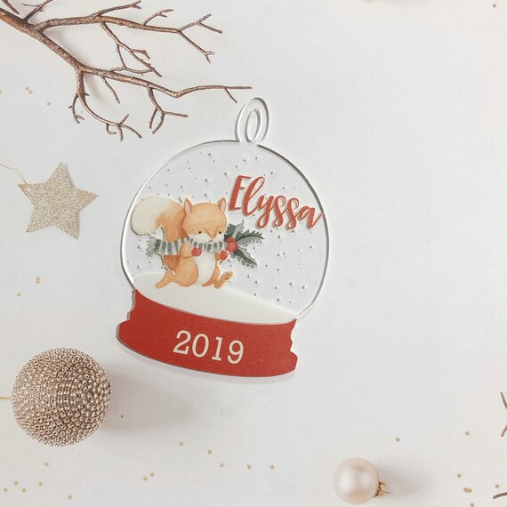 2019 Snow Globe Tree Ornament Personalised Tree Decoration Etsy