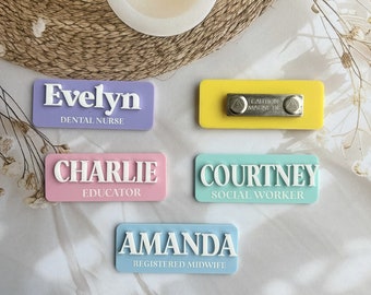 Personalised Name Badge | Nurse Name Badge| Custom 3D Magnetic Name Tag | Fun Name Badge |  doctor | nurse | hospital | scrubs | health