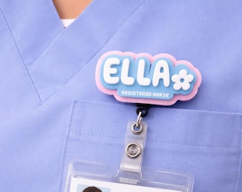 Porta credencial de enfermera personalizado - Porta credencial de enfermera - Clip de identificación para enfermera titulada - Bonito regalo de enfermería - Porta credencial de bolsillo para personal médico