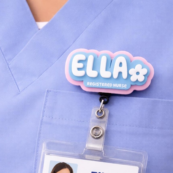 Porta credencial de enfermera personalizado - Porta credencial de enfermera - Clip de identificación para enfermera titulada - Bonito regalo de enfermería - Porta credencial de bolsillo para personal médico