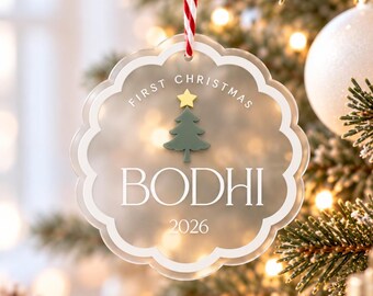 Luxe First Christmas Baby | Personalised Newborn Xmas Tree Decoration | Christmas Ornament ornament custom made  xmas decoration 1st Baby