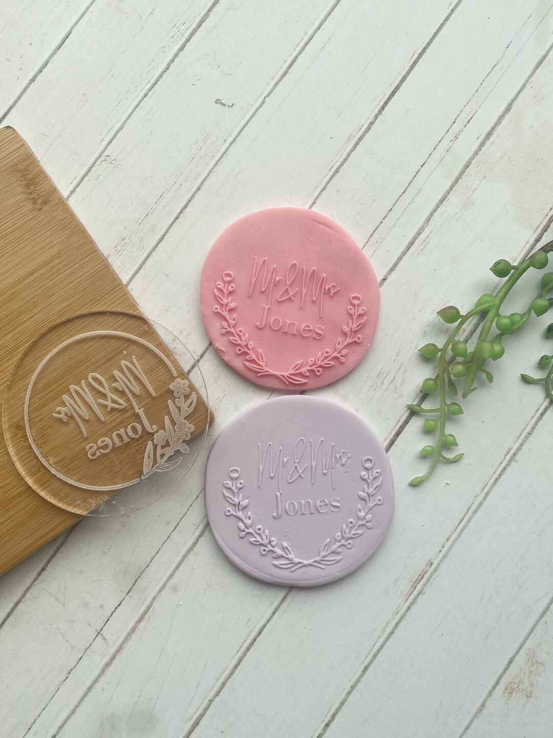 Custom Cookie Fondant Stamp Personalised Modern Embosser Etsy