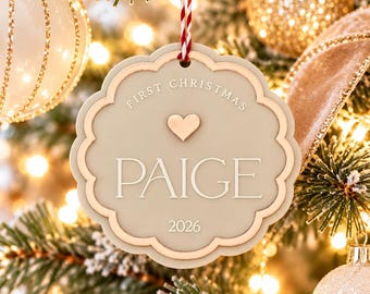 Personalised Baby's First Christmas Ornament 2026 | Custom Acrylic Christmas Bauble | Baby Keepsake | First Christmas Gift | Name Decoration