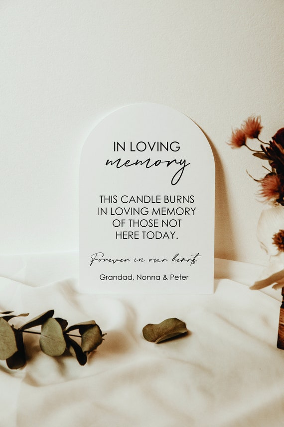 In loving memory | Memorial Wedding Sign - acrylic wedding sign Grazing Sign Wedding acrylic sign clear wedding sign - wedding signage