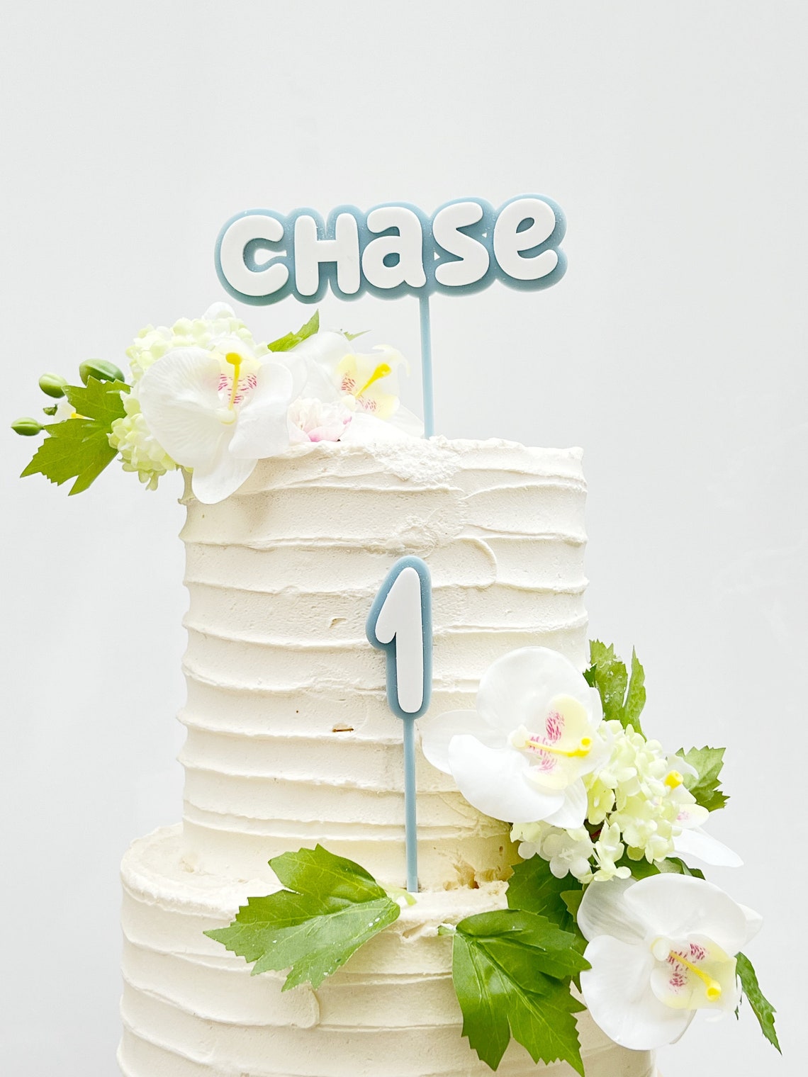 Blue Cake Topper - Bubble Name Cake Topper - Two Tone Custom Birthday ...