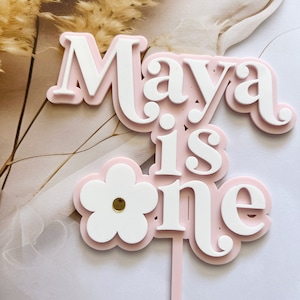 Adorno para tarta con forma de margarita / Un adorno para margarita / Dos adornos para margarita / Un nombre personalizado