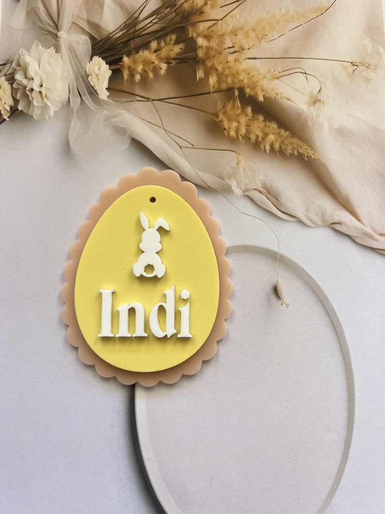 Pastel Easter Tags - Personalised laser cut hamper tags - personalised easter gift tag personalised custom easter egg - Easter egg tag bild 5