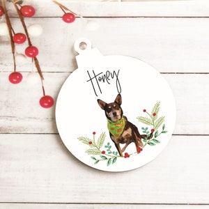 Personalised fur baby dog using your photo christmas bauble tree decoration Pet ornament custom made  xmas decoration