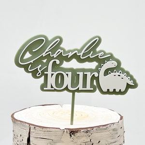 Adorno para tarta de dinosaurio / Adorno para tarta de dinosaurio / Cumpleaños de dinosaurio / Dinosaurio primer cumpleaños / Dinosaurio dos cumpleaños / Dinosaurio 1er 2do 3er cumpleaños