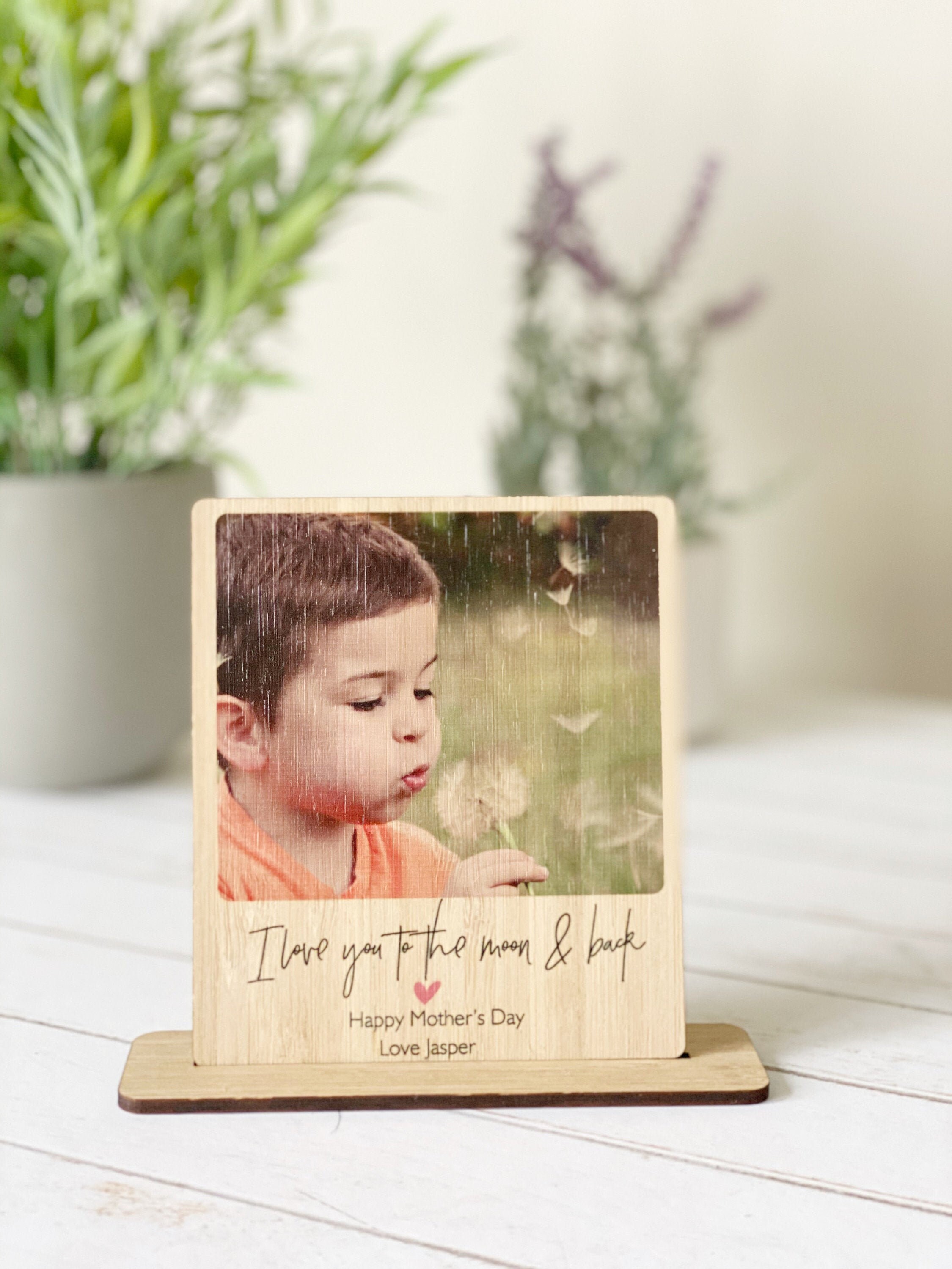 Mothers Day Gift -  Mothers Day Wall Plaque - Photo Desk sign - Grandma's home Birthday Photo Frame Gift for Grandparents Wooden Frame