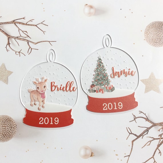 2019 Snow Globe Tree Ornament Personalised Tree Decoration Etsy