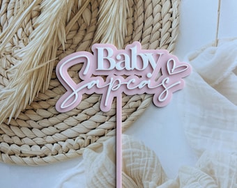 Baby Shower cake topper|  | Baby Sprinkle Topper | New Baby Cake Decoration topper | One personalised name
