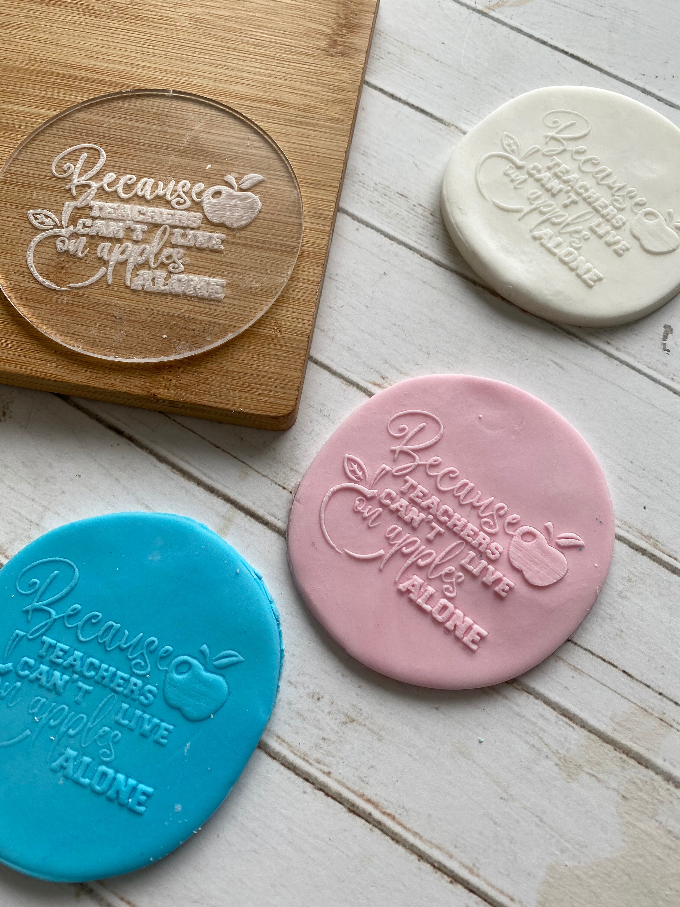Custom Cookie fondant stamp Teacher Cookie stamp because you Etsy