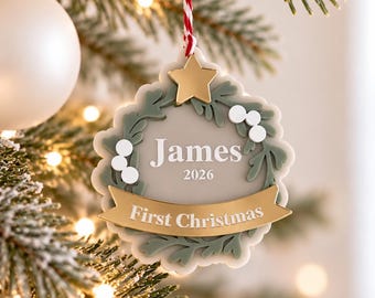 Personalised Newborn Christmas Ornament 2026 | First Christmas Baby |  Keepsake Gift