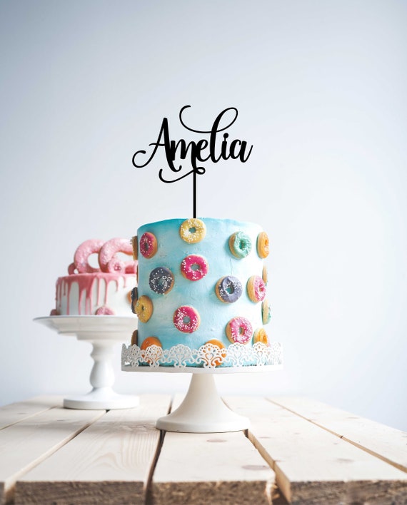 Custom Personalised Name Cake Topper Happy Birthday Cake - Etsy