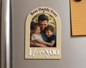 Daddy Photo Fridge Magnet | Personalised Father's Day Gift | Dad Keepsake | Gift from Kids