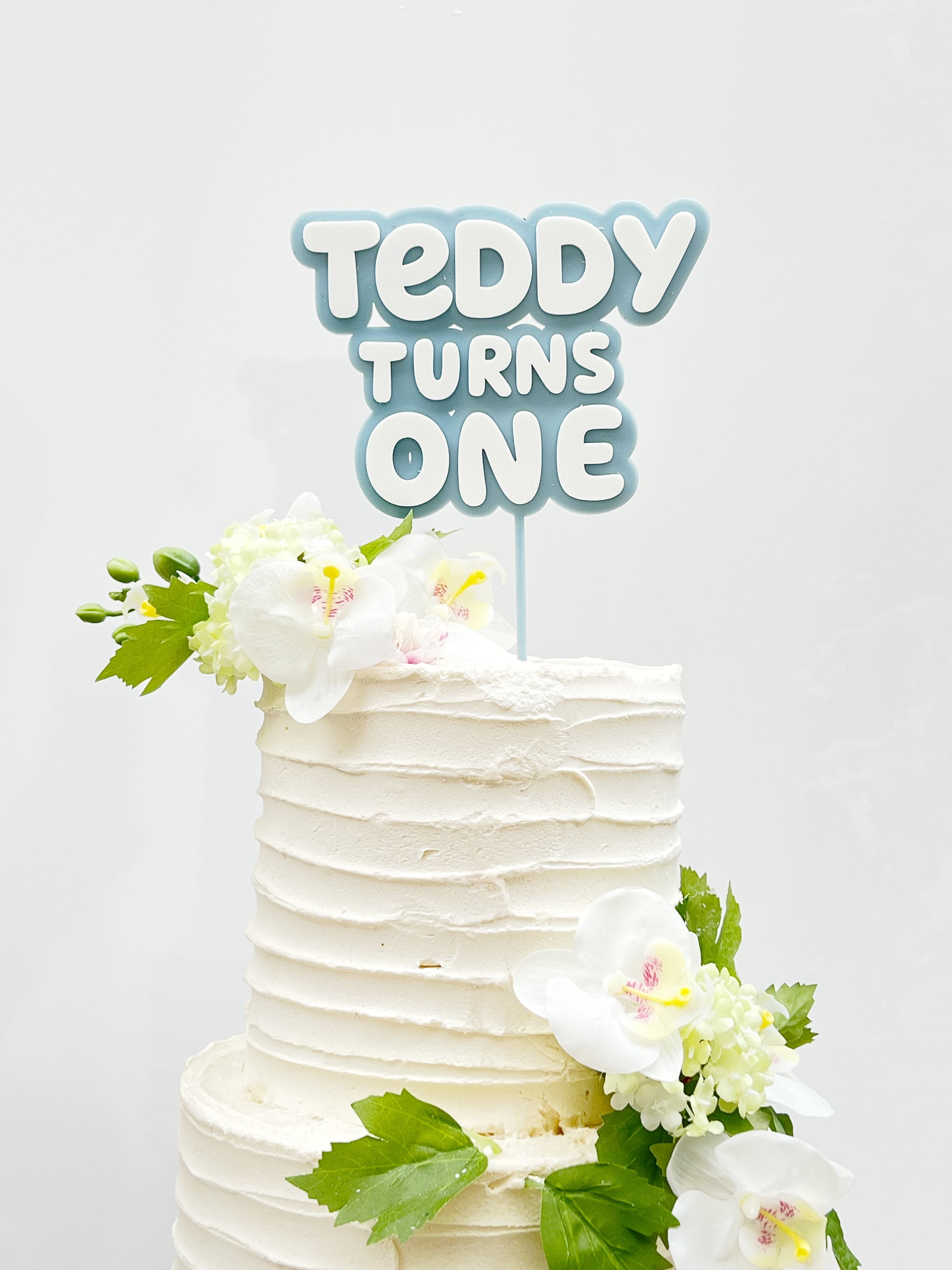 Blue Cake Topper - Bubble Name Cake Topper - Two Tone Custom Birthday ...