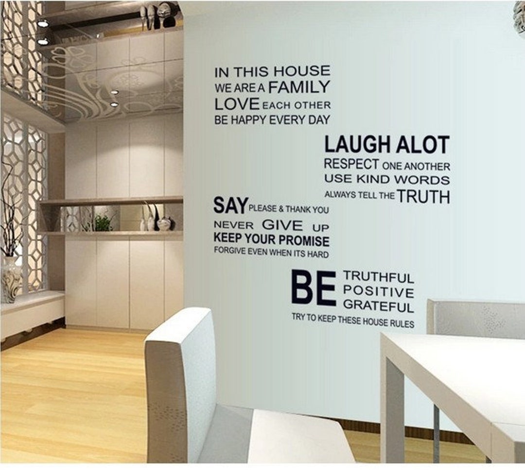 Inspirational Wall Sticker Quotes IN THIS HOUSE... AW5206 - Etsy ...