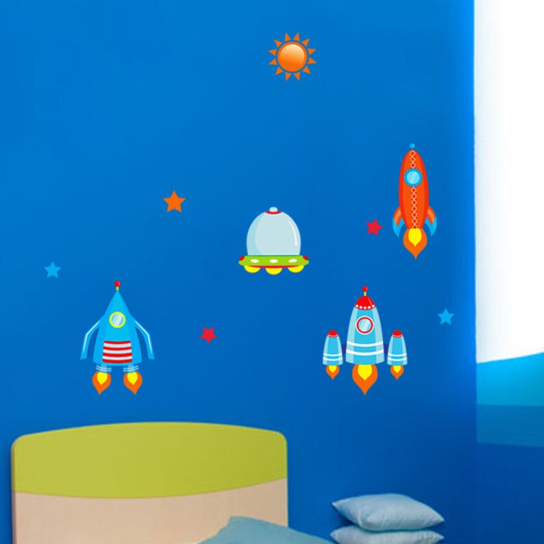Removable Wall Stickers Rockets & Spaceships AW1302 Etsy
