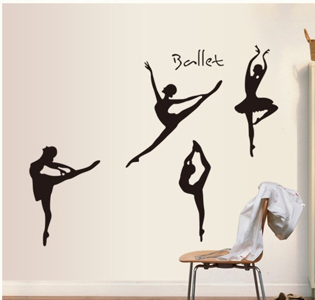 Ballet Dancer Silhouette Wall Sticker AW9061 Etsy