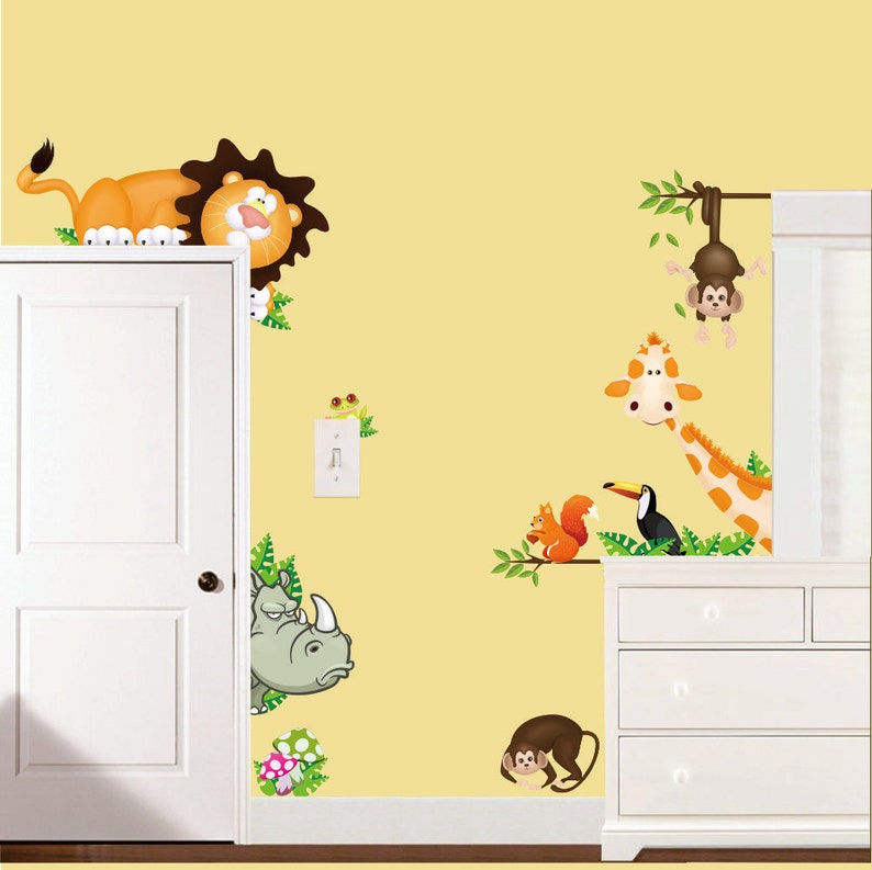 Removable Wall Stickers Jungle Animals Door Surround Stickers AW0001 Free Shipping Bild 1