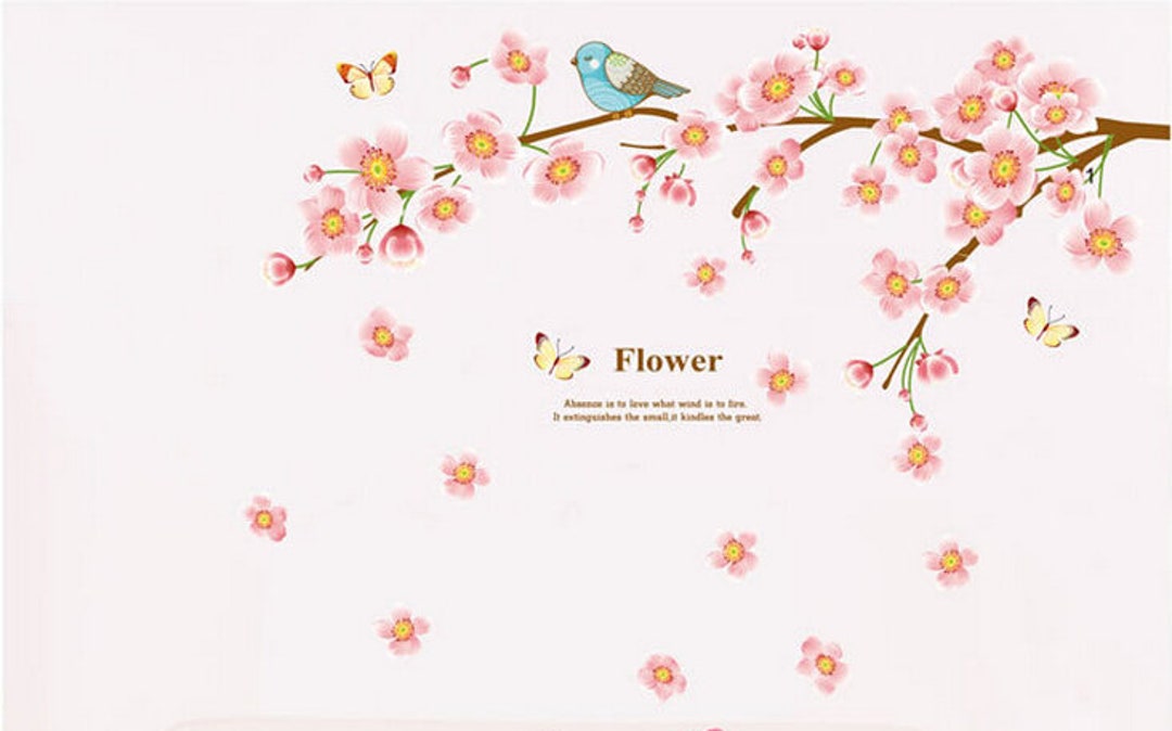 Flower Branch With Blue Bird Wall Decal Sticker Fast Free AU Shipping