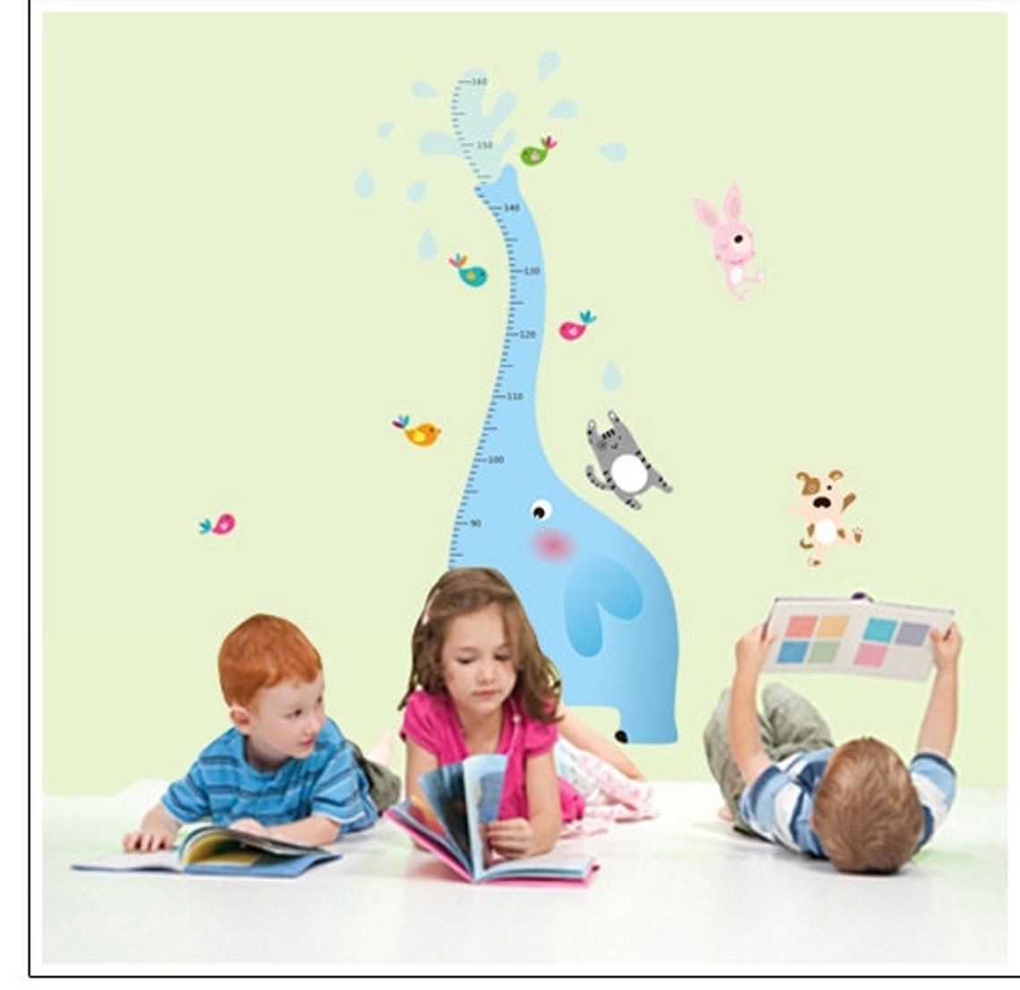 Height Chart Blue Elephant Wall Sticker / Wall Decal Etsy