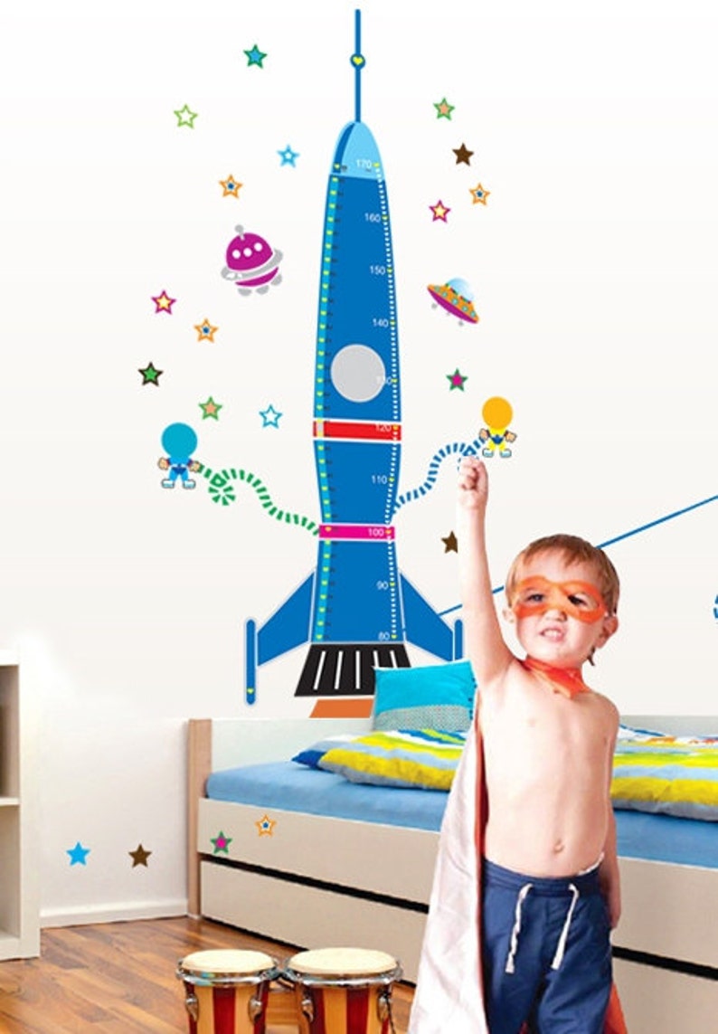Rocket Ship Height Chart Wall Sticker / Wall Decal AW9028 | Etsy