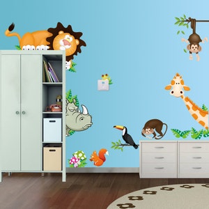 Removable Wall Stickers Jungle Animals Door Surround Stickers AW0001 Free Shipping Bild 4