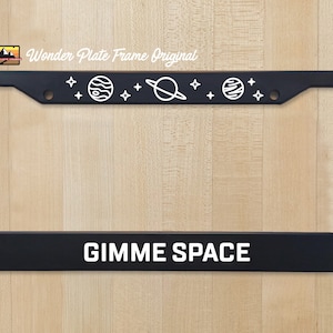 Gimme Space License Plate Frame - I Need my Space - Social Distancing themed cute plate holder for US/CAN Vehicles