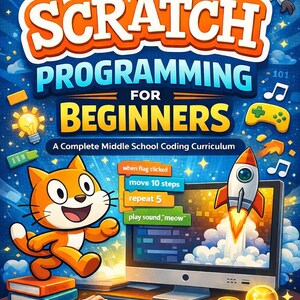 Scratch-programmeercurriculum voor beginners Middelbare school codeercursus STEM digitale download
