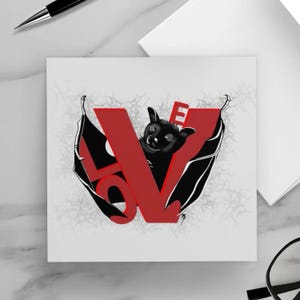 Tarjetas plegadas Batty Love (rojas)