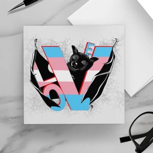 Tarjetas plegadas Batty Love (bandera trans)