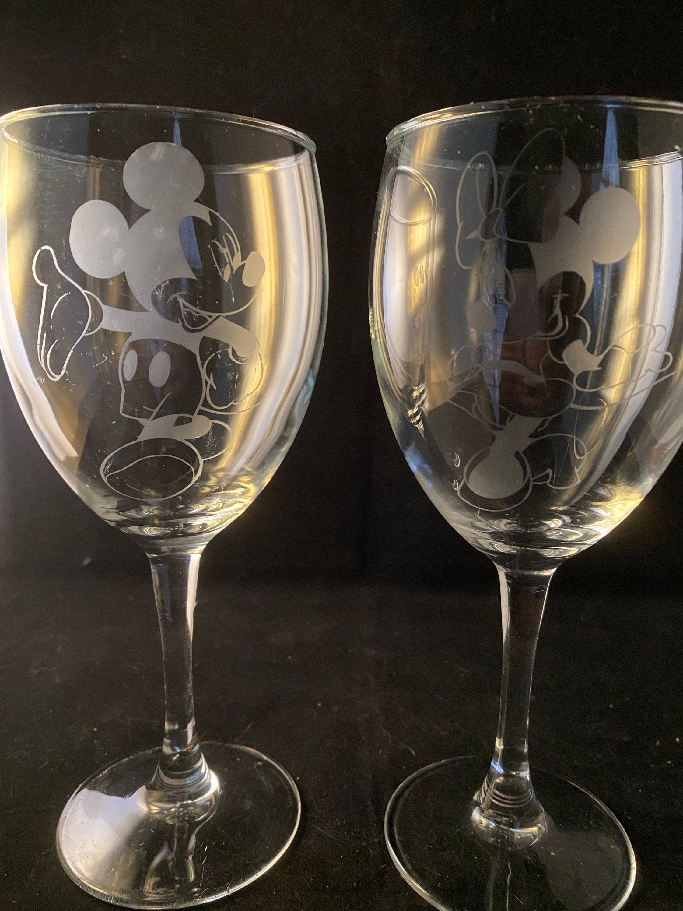 Disney Wine Glass - Mickey Mouse Icons - Black-KitGlass-2816