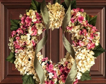 Artisan Wreaths | Hydrangea Wreath | Spring Wreath | Front Door Wreaths