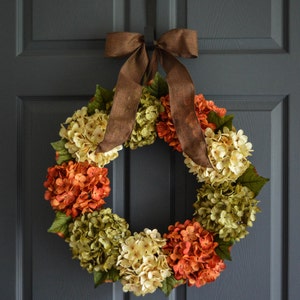 Front Door Wreath | Fall Wreaths | Front Door Wreaths | Outdoor Wreaths | Wreaths for Door | Winter Wreath | Hydrangea Wreath