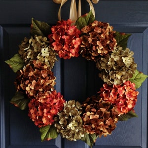 Autumn Hydrangea Wreath | Fall Wreaths | Wreath | Fall Wreath | Front Door Wreaths | Fall Porch Decor