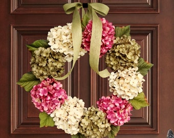 Spring Wreaths | Hostess Gift | Front Door Wreaths | Hydrangea Wreath