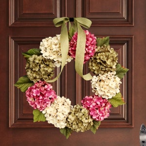 Spring Wreaths | Hostess Gift | Front Door Wreaths | Hydrangea Wreath