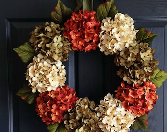 Autumn Hydrangea Wreath | Fall Wreaths For Front Door
