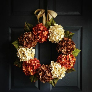 Hydrangea Door Wreath | Fall Wreath | Wreaths for Door | Front Porch Decor | Front Door Wreaths | Summer Wreath | Outdoor Wreaths