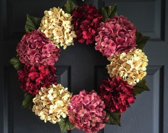 Valentine's Day Wreath | Pink Wreaths | Hydrangea Wreath | Valentines Gift | Wreath for Door
