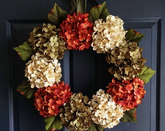 Autumn Hydrangea Wreath | Fall Wreaths For Front Door
