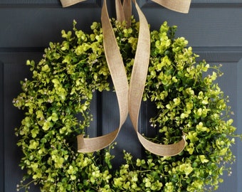 Everyday Wreath | Boxwood Wreath | Eucalyptus Wreath | Outdoor Wreath | Year Round Front Door Wreath