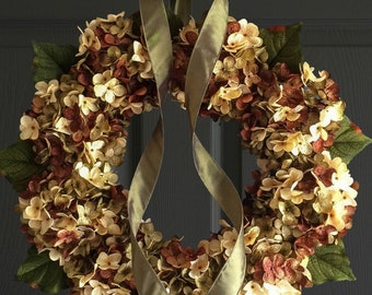 Front Door Wreaths | Hand Blended Hydrangea Wreath | Summer Wreath | Fall Wreath