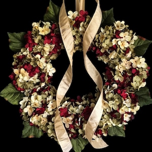 Guirnalda de hortensias para puerta, ideal para decorar la puerta a diario.