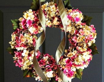 Best Selling Summer Wreath for Front Door, Hydrangea Wreath