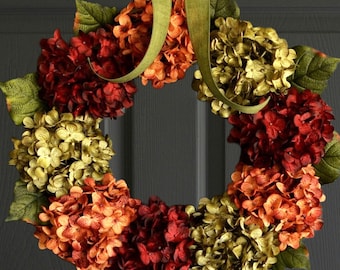 Fall Hydrangea Wreath | Autumn Front Door Decor